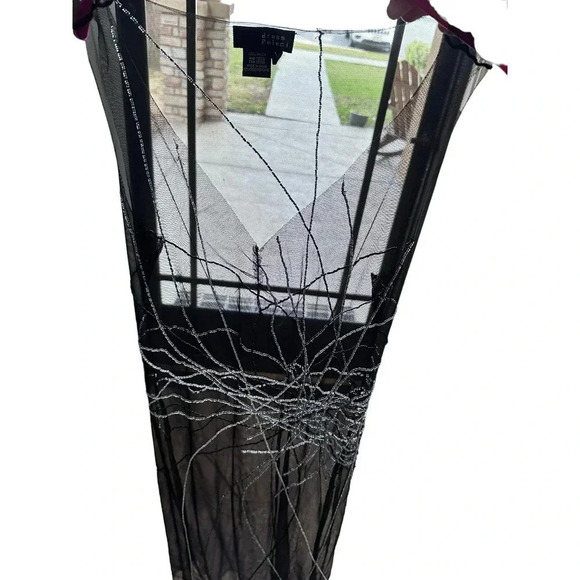 Poleci Women's Black Sleeveless Mini Dress Size M mesh overlay dress - Picture 10 of 11